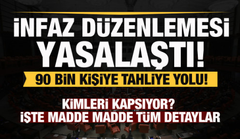 Son dakika: İnfaz düzenlemesi yasalaştı! 90 bin kişiye tahliye! İşte madde madde tüm detaylar Son dakika: İnfaz düzenlemesi yasalaştı! 90 bin kişiye tahliye! İşte madde madde tüm detaylar